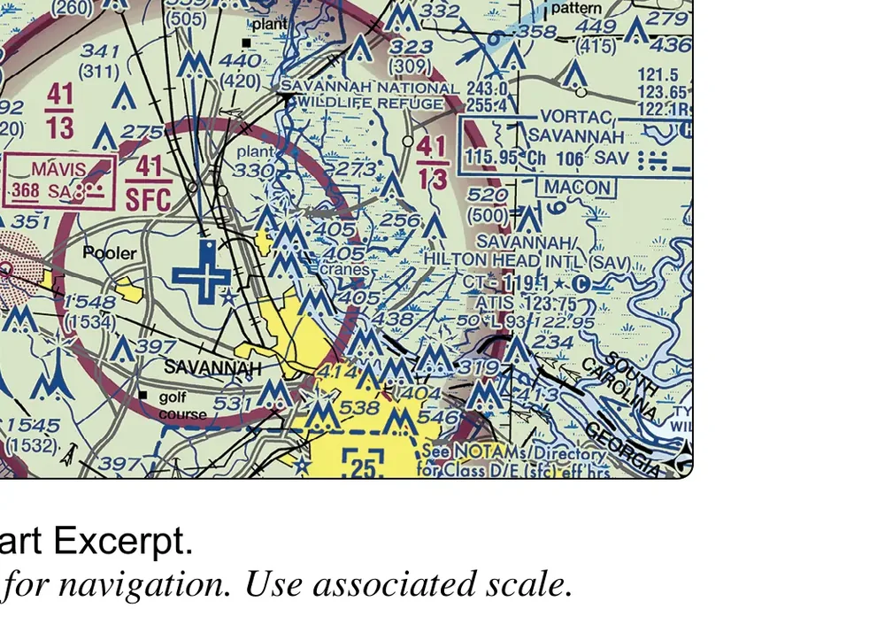 FAA-CT-8080-2H · Figure 23 · page 2-22: Class C sectors around Savannah/Hilton Head Intl: 41 over SFC and 41 over 13
